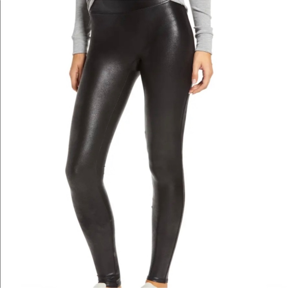 Spanx Women's Black Shiny Leggings